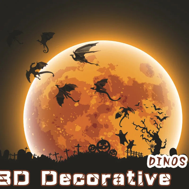 7Pcs/Set Fantasy Halloween Dragon Wall Stickers - Image 3