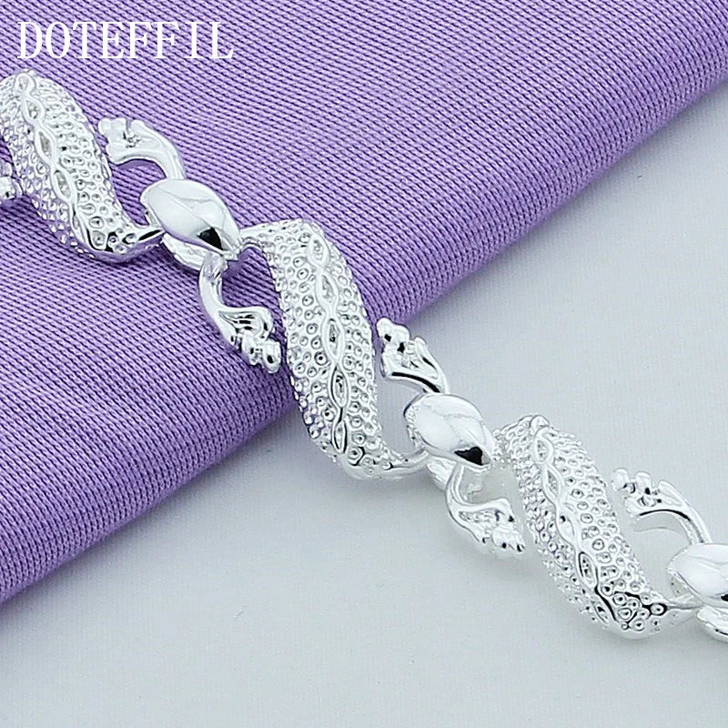 DOTEFFIL 925 Sterling Silver Dragon Cuff Bracelet – Unisex Charm Jewelry for Wedding, Engagement & Parties - Image 5