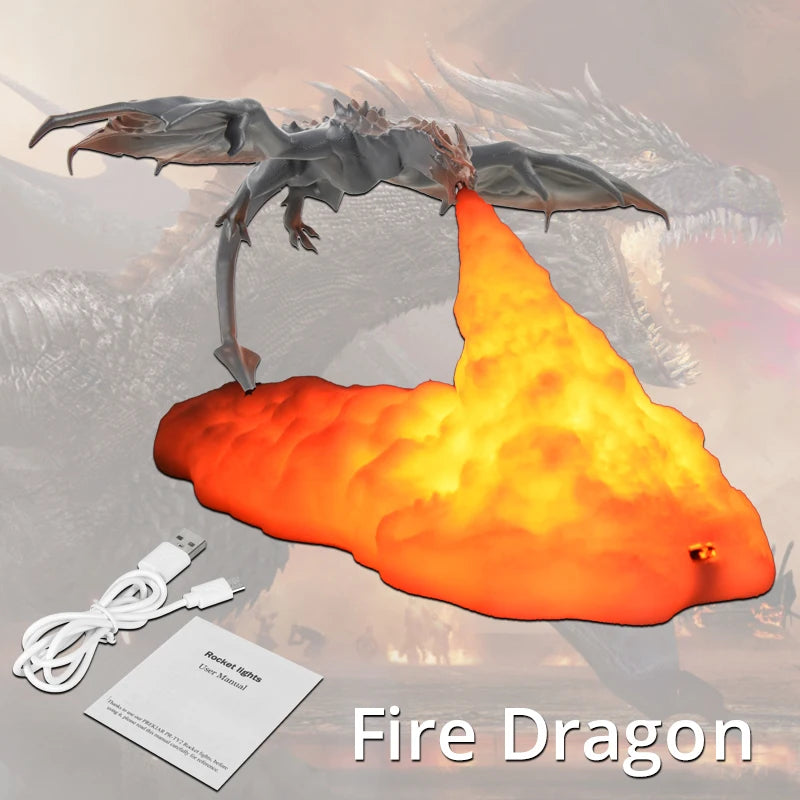 3D Room Decor LED Fire & Ice Dragon Lamps – Rechargeable Desktop Night Lights - Image 8