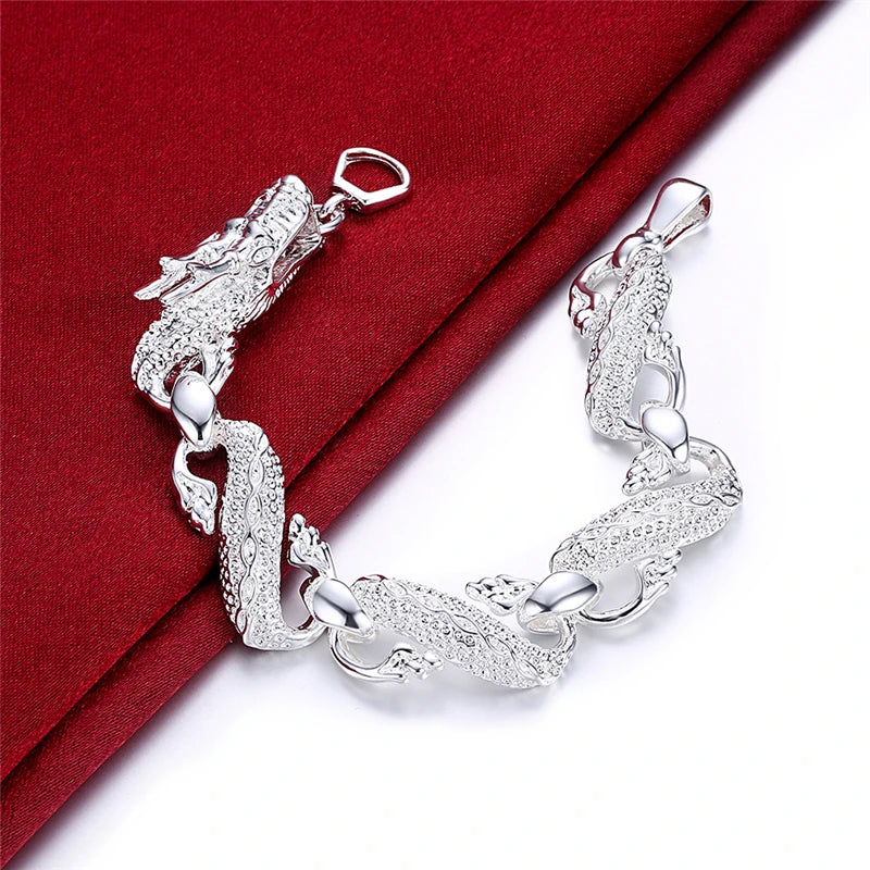 DOTEFFIL 925 Sterling Silver Dragon Cuff Bracelet – Unisex Charm Jewelry for Wedding, Engagement & Parties - Image 2