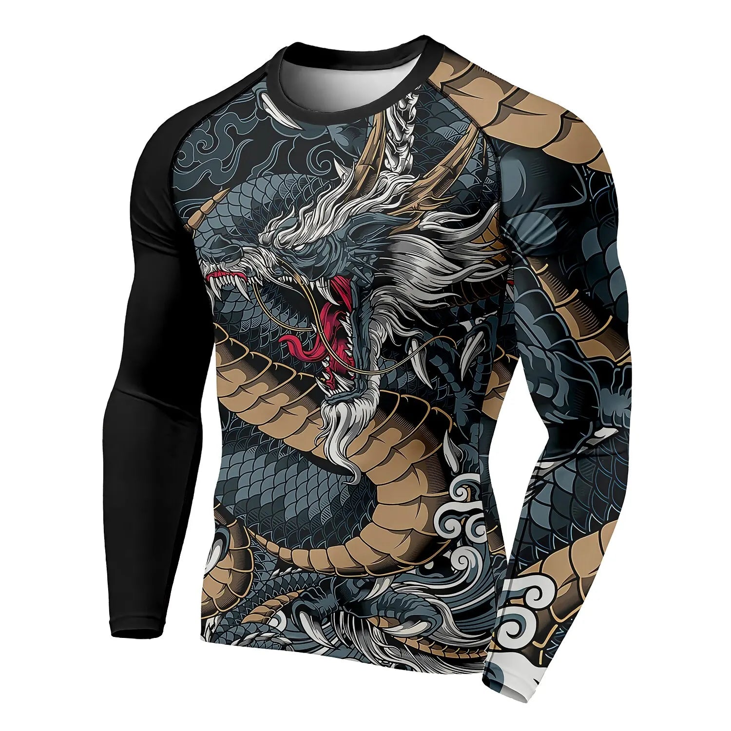 3D Printed Dragon Pattern Menโs T-Shirt - Image 7