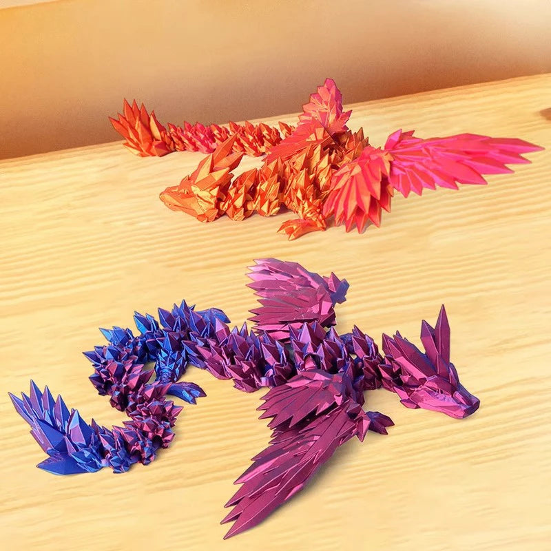 3d Printed Dragon Crystal Flying Dragon Wing Joint Movable Creative Divine Dragon Ornament -20cm/45cm - Image 5