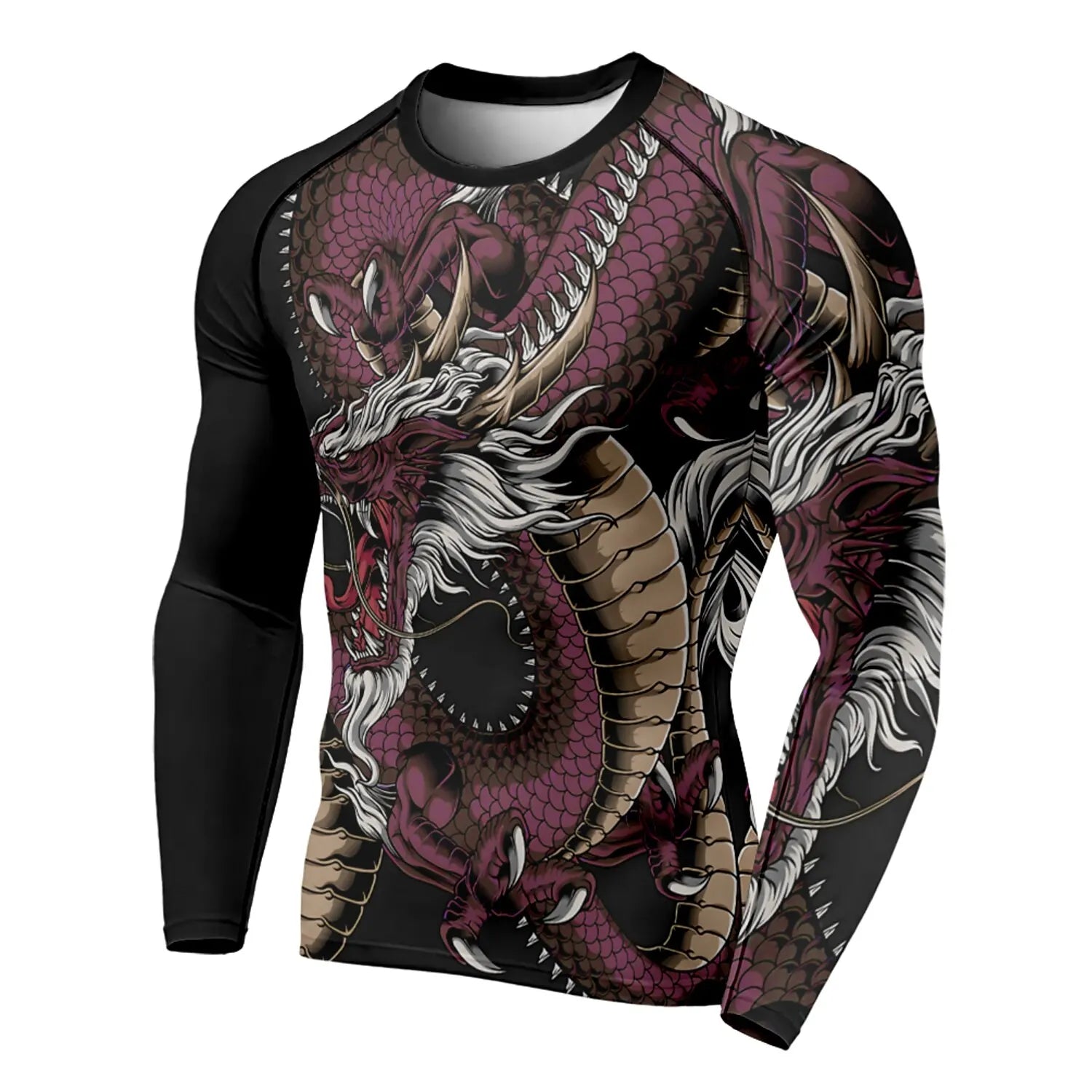 3D Printed Dragon Pattern Menโs T-Shirt - Image 3