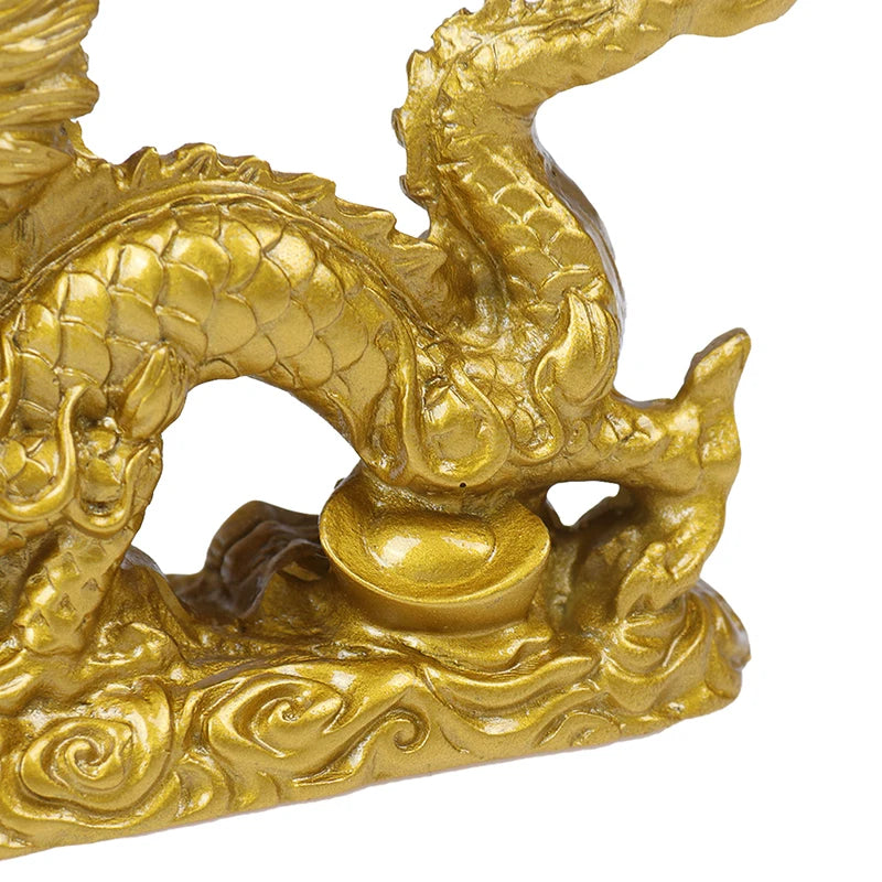 1Pc Good Lucky Golden Dragon Chinese Zodiac Statue – Gold Dragon Desktop Figurine - Image 2