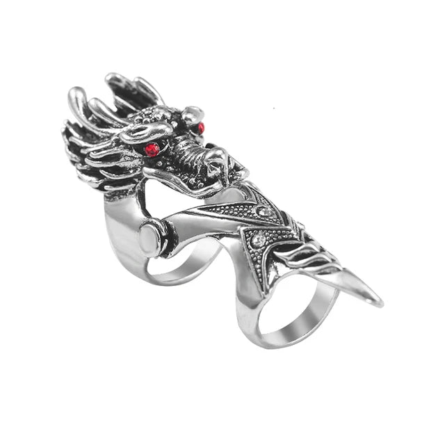 Exaggerated Vintage Dragon Knuckle Ring – Gothic Statement Jewelry for Bold Men - Image 8