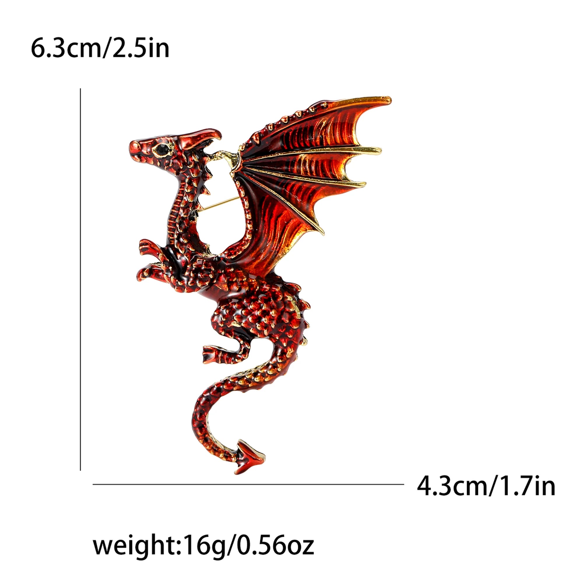 Enamel Dragon Pins for Women Rhinestone Flying Dragons Animal Brooch Banquet Party Backpack Gifts Jewelry Accessories - Image 7