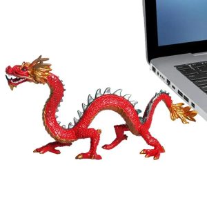 Feng Shui Dragon Statue – Lucky Chinese Dragon Decor, Realistic Table Sculpture for Living Room & Shelf
