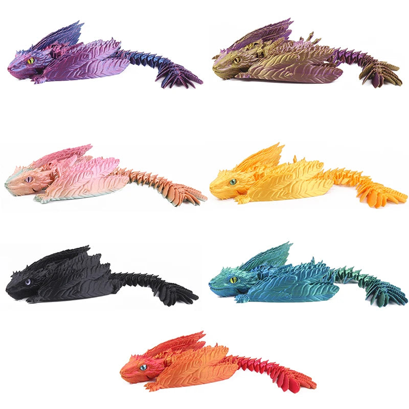 3D Printed Feathered Wyvern Dragon – Articulated Fidget Toy & Home Office Decor - Image 5