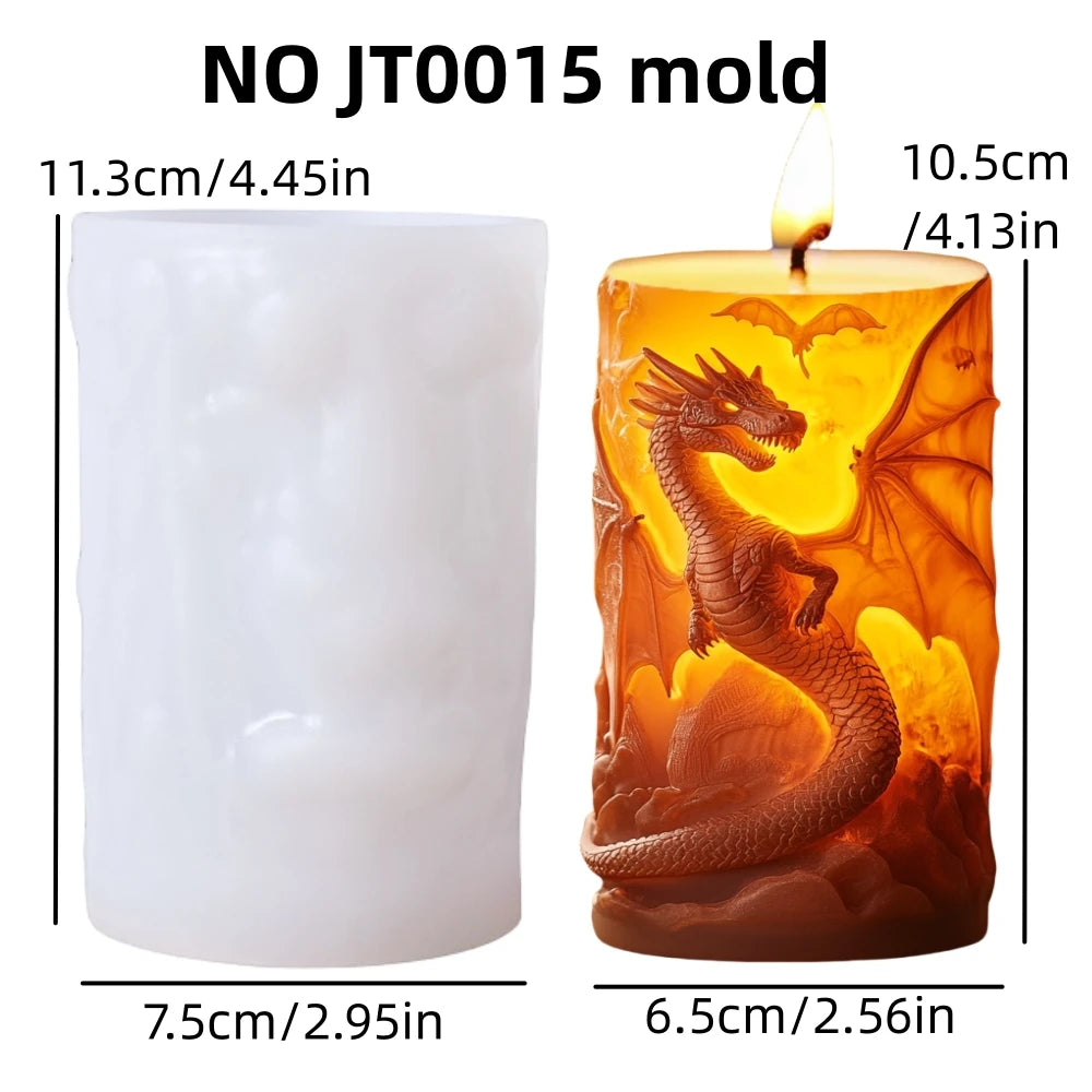Dinosaur & Dragon Wings Relief Cylindrical Silicone Mold – Resin & Gypsum Craft Mold - Image 24