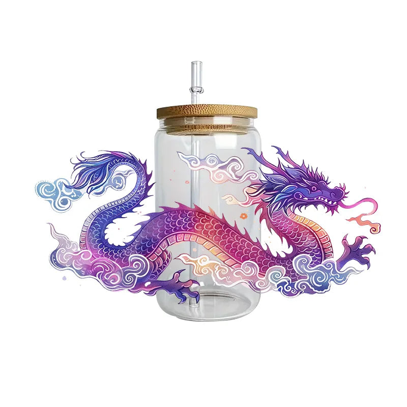 3D Fantasy Dragon Art UV DTF Cup Wrap Sticker – Waterproof Crystal Label for DIY Glass & Tumbler Decoration - Image 14
