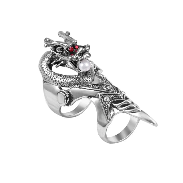 Exaggerated Vintage Dragon Knuckle Ring – Gothic Statement Jewelry for Bold Men - Image 11