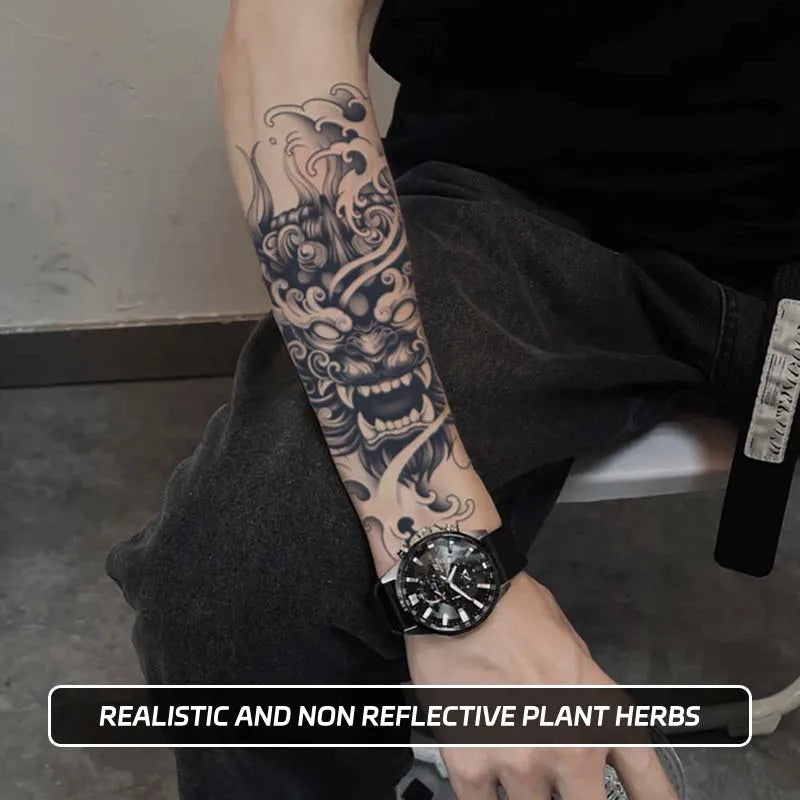 Demon Mask Waterproof Temporary Tattoo Sticker – Realistic Semi-Permanent Body Art (Lasts 1–2 Weeks) - Image 2