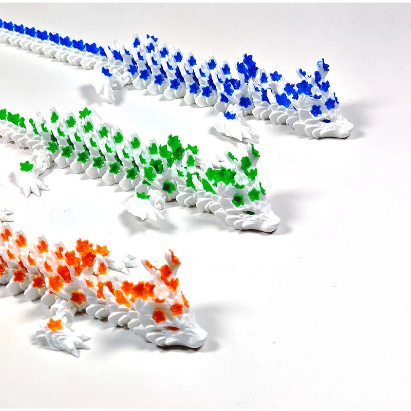 3D Printed Crystal Dragon Articulated Fidget Toy – Cherry Blossom Dragon Home & Office Decor, Birthday Gift for Boys 2025 - Image 3