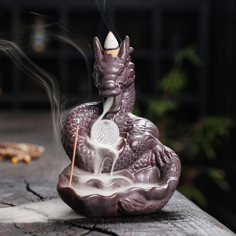Dragon Shaped Backflow Incense Burner with Sparkling LED Light - Image 7
