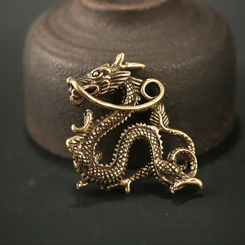 1 Piece Vintage Brass Dragon Statue – Feng Shui Animal Ornament for Wealth & Prosperity - Image 5