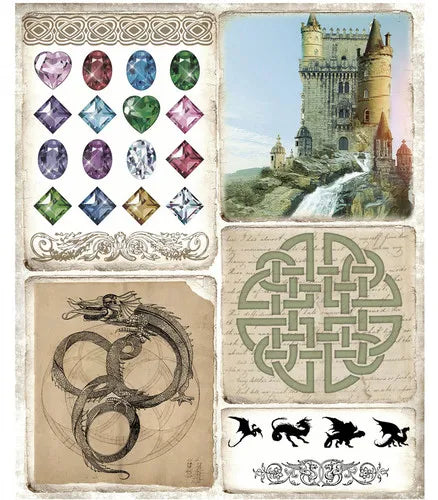 1 Pack Vintage Medieval Wizards and Dragons Stickers - Image 8