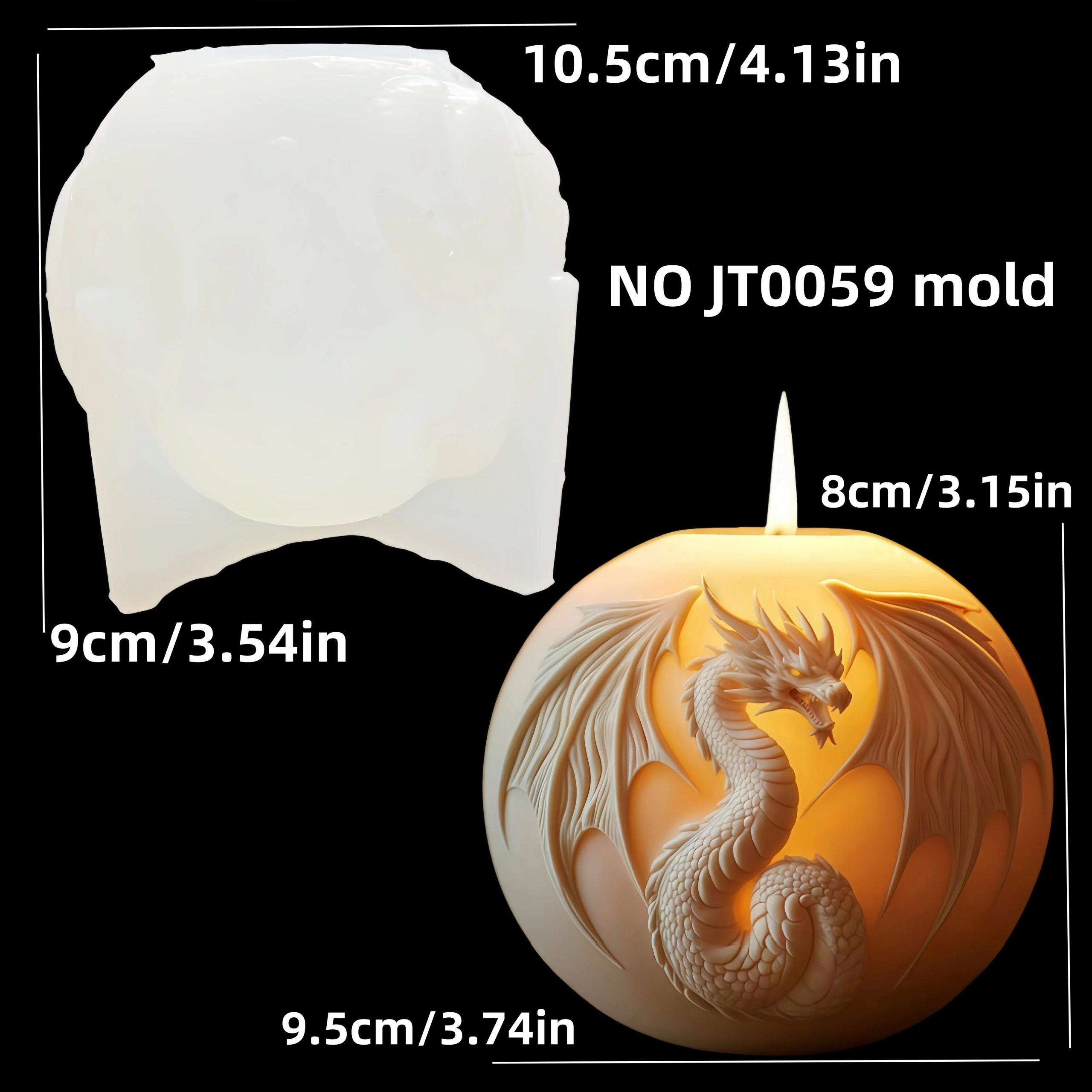 Fire Breathing Dragon Relief Round Sphere Candle Silicone Mold – Flying Dragon Wing Sphere Resin & Gypsum Mold - Image 30