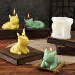 Cutie Dinosaur & Baby Sleep Shape Candle Moulds – Animal & Dragon Silicone Resin Moulds for Crafts