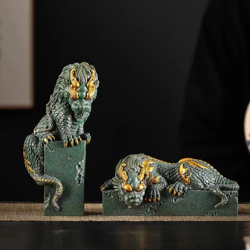 China Mascot Pan Dragon Pillar Statue - Image 5