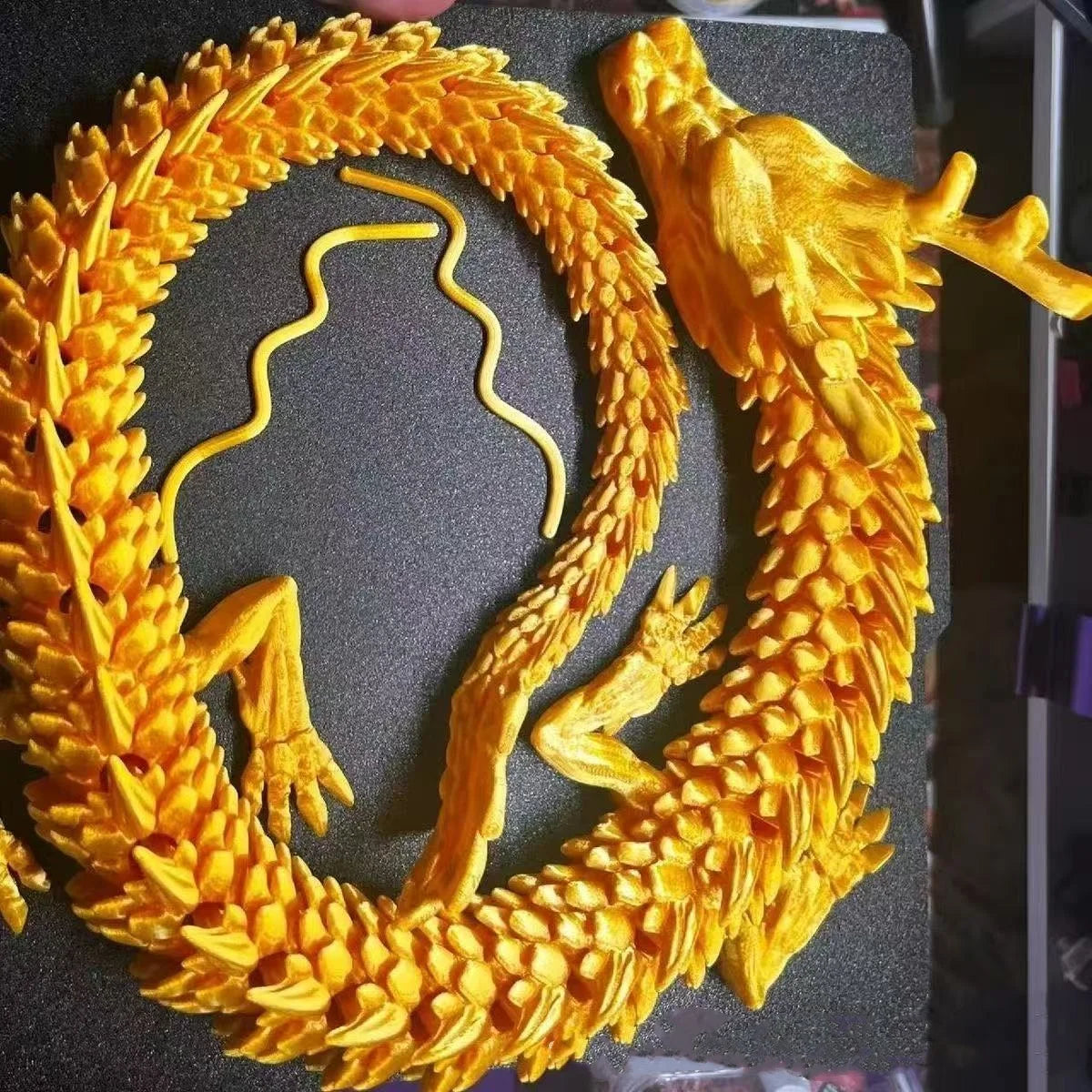 3D Printed Conjoined Dragon Ornaments – Movable Cartoon Style Aquarium & Rockery Decoration (90cm) - Image 3