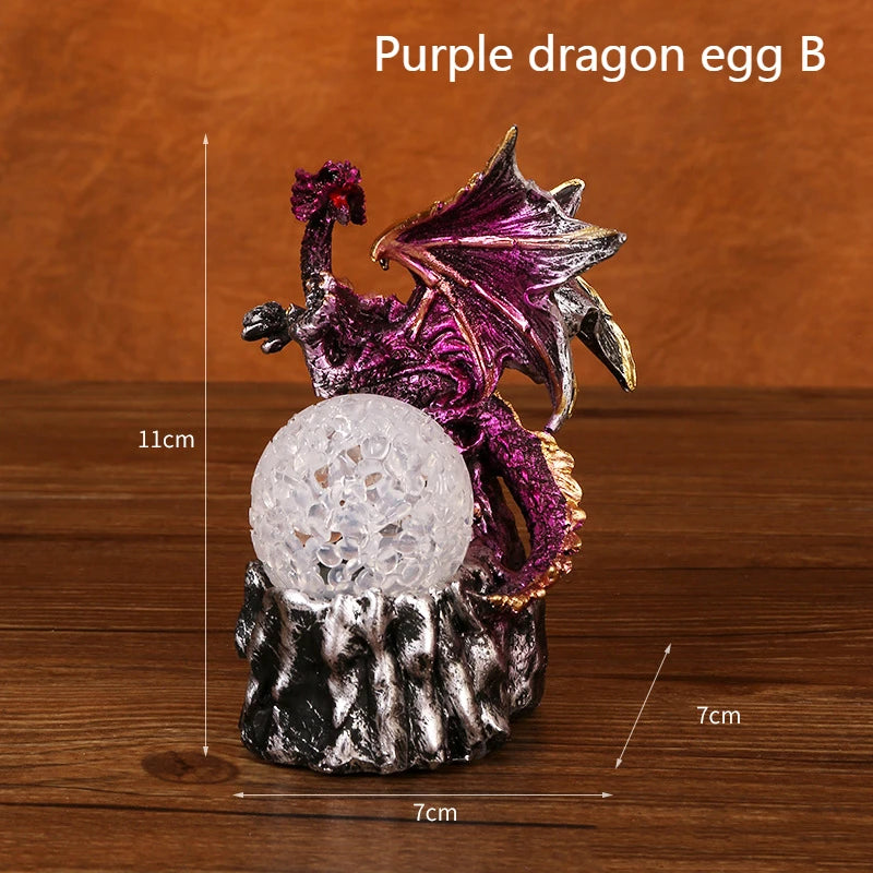 Dragon Egg Resin Ornament with LED Light – Halloween & Home Decoration Night Light Sculpture - Image 10