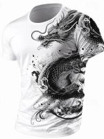 3D Dragon Print Men’s T-Shirt