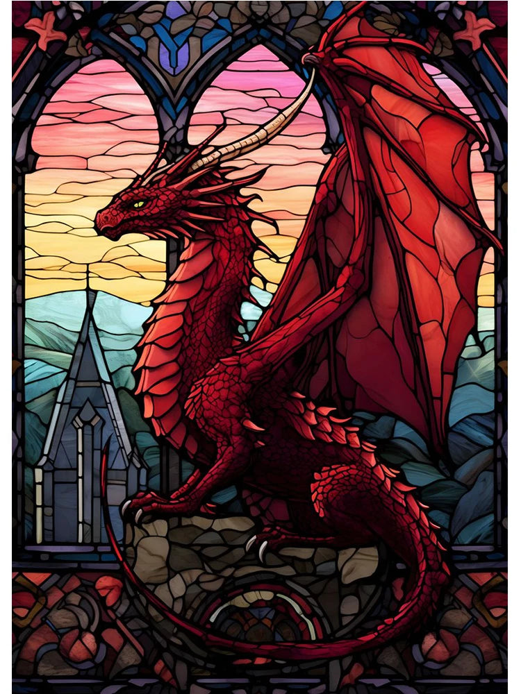 Abstract All Dragons Asylum Stained Glass Poster – Canvas Painting Wall Art for Living Room & Home Decor - Image 26