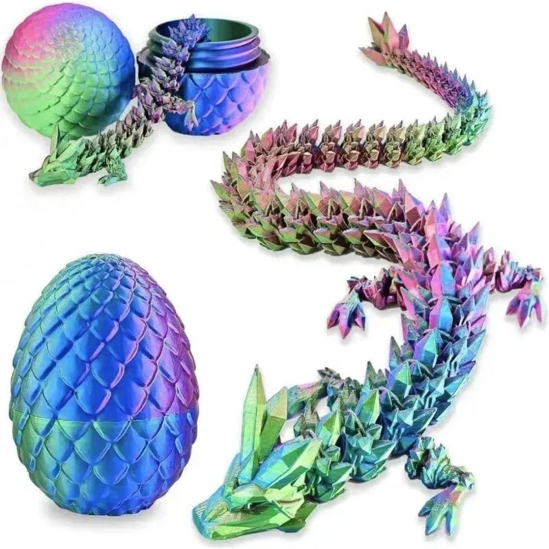 3D Printed Dragon Egg with Full-Color Dragon Model - Image 2
