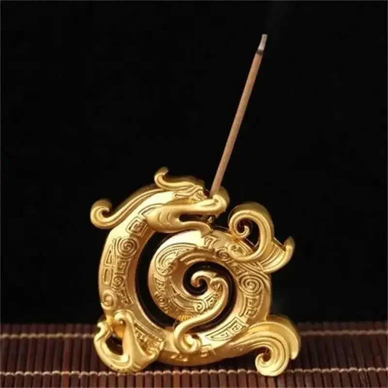1Pc Metal Gold Dragon Incense Stick Burner – Mini Sandalwood Censer for Home & Office Decor - Image 7