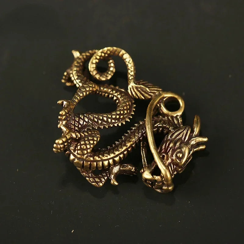1 Piece Vintage Brass Dragon Statue – Feng Shui Animal Ornament for Wealth & Prosperity - Image 4