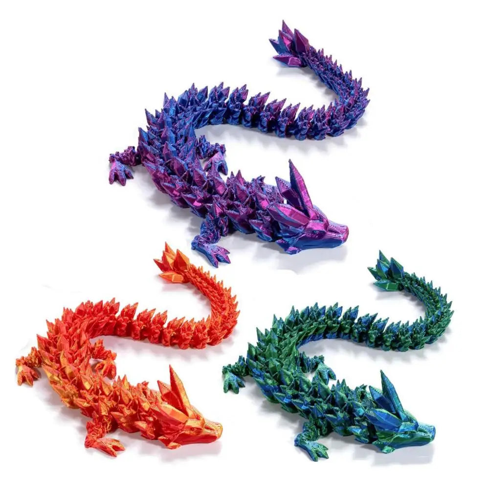 30cm 3D Printed Crystal Dragon – Creative Chinese Dragon Figurine Toy | Fun Home & Office Decor for Kids Ages 6+ - Image 2