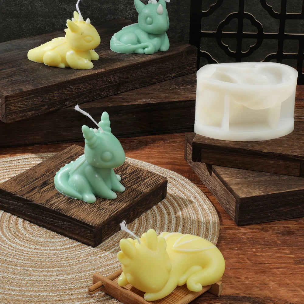 Cutie Dinosaur & Baby Sleep Shape Candle Moulds – Animal & Dragon Silicone Resin Moulds for Crafts - Image 4