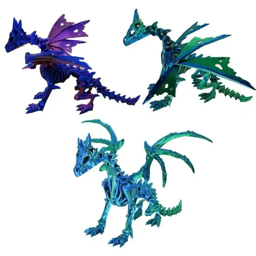 1Pc 3D Printed Dragon Skeleton with Movable Joints – Unique Indoor/Outdoor Decor & Animal Model Figurine - Image 4
