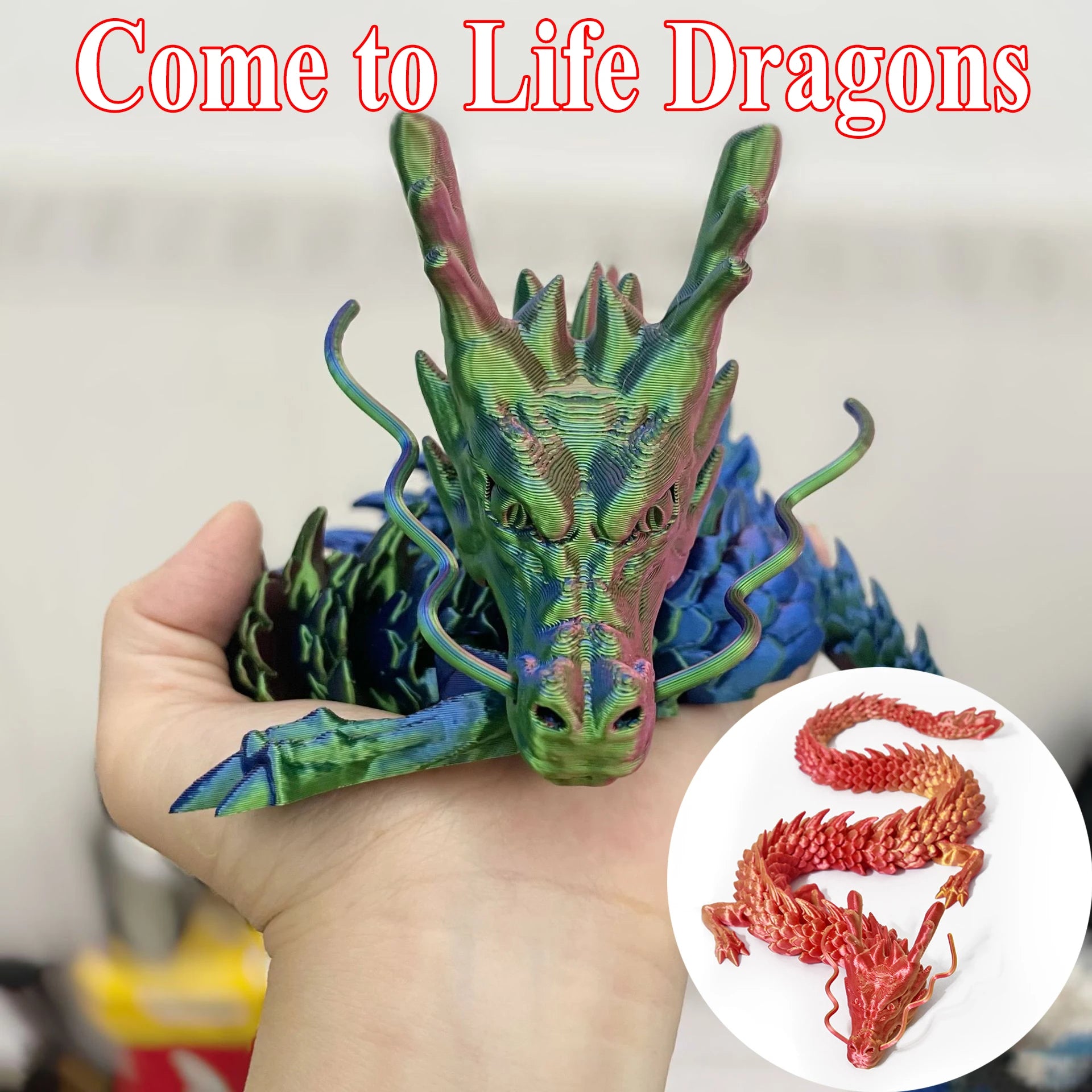 Giant 23.62" 3D Dragon Figurine – Perfect Desk, Car & Office Decor | Ideal Gift for Christmas, Thanksgiving & Valentine's