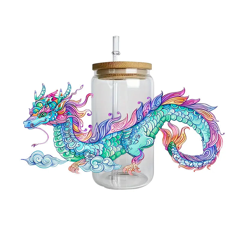 3D Fantasy Dragon Art UV DTF Cup Wrap Sticker – Waterproof Crystal Label for DIY Glass & Tumbler Decoration - Image 7