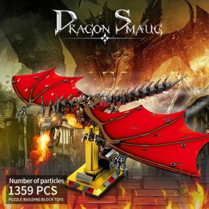 1359PCS Flames Dragon Smaug Building Blocks β Fire Breathing Dragon Model Toy for Kidsβ Holiday Gifts