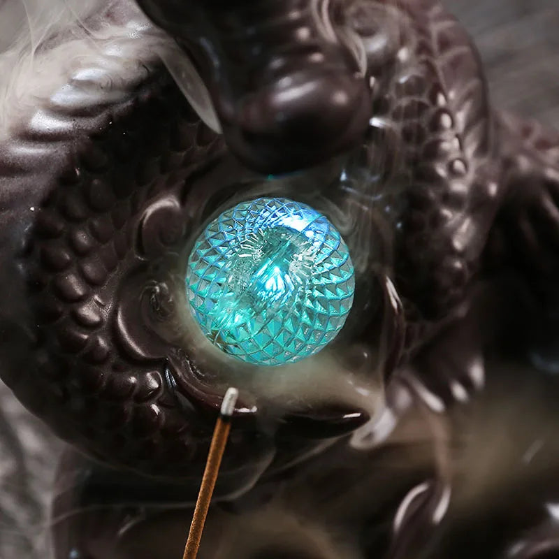Dragon Shaped Backflow Incense Burner with Sparkling LED Light - Image 3