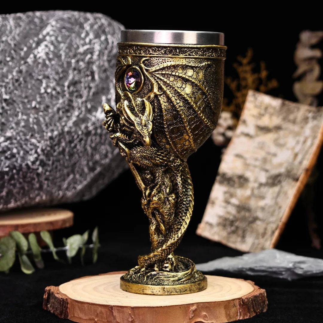 Dragon Wine Glass with Silver Sword - Image 2