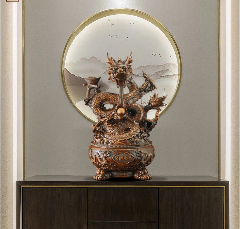 Gathering Wealth Dragon – Inviting Wealth Office Desktop Decoration & Opening Sculpture - Image 4