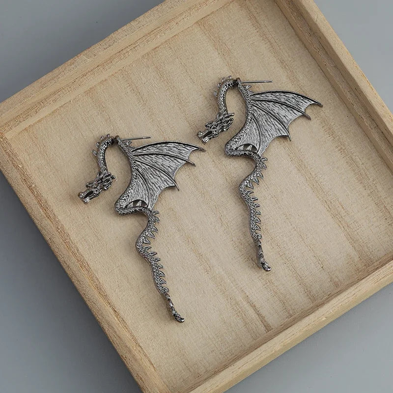 Dragon Front-Back Earrings – Stainless Steel Gothic Dragon Ear Jacket Jewelry - Image 5