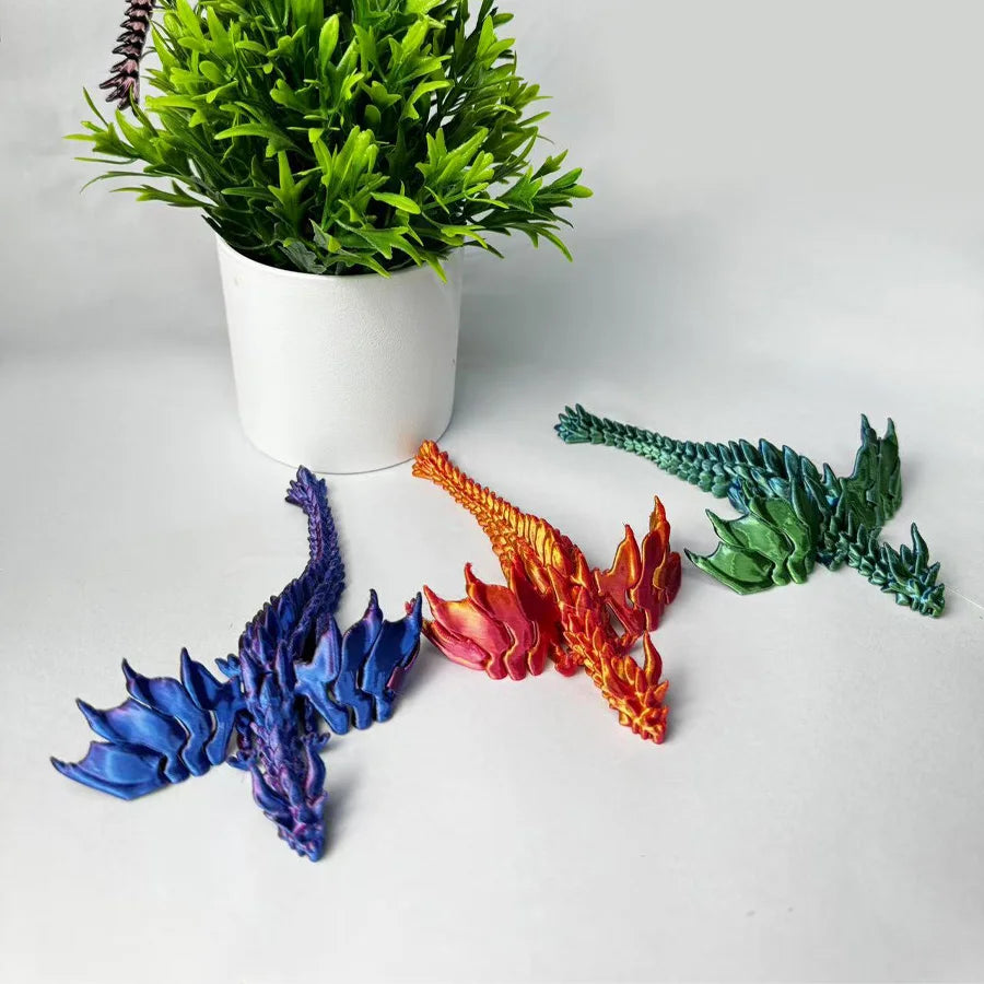 3D Printing Flying Dragon Joint Movable Model – Chinese Loong Creative Collection, Aquarium & Home Gothic Decoration - Image 3