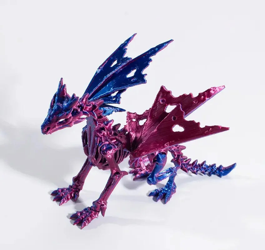 1Pc 3D Printed Dragon Skeleton with Movable Joints – Unique Indoor/Outdoor Decor & Animal Model Figurine