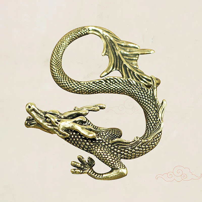 Chinese Beast Dragon Statue – Antique Bronze Miniature Figurine for Home Decor & Collectors - Image 3