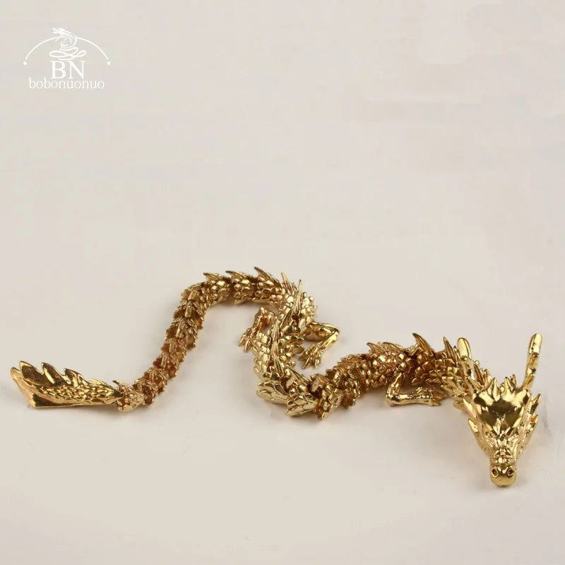 22.5cm 60g 3D Dragon Statue Ornament – Moveable Jointed Brass Zodiac Animal Decoration - Image 5