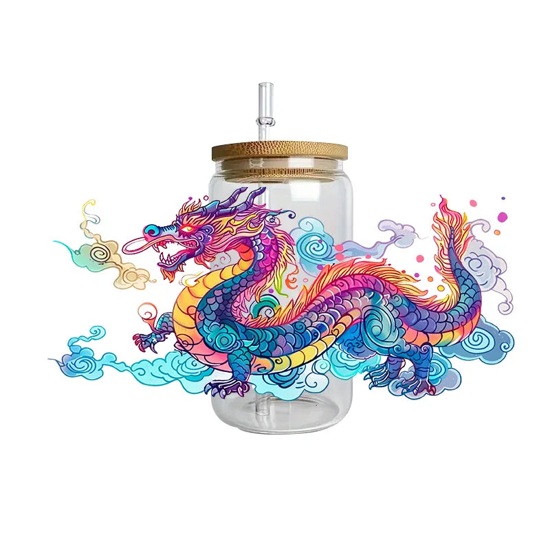 3D Fantasy Dragon Art UV DTF Cup Wrap Sticker – Waterproof Crystal Label for DIY Glass & Tumbler Decoration - Image 30
