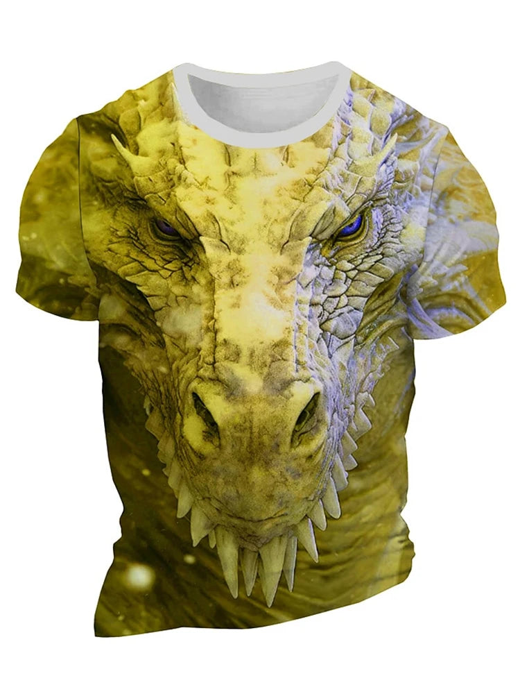 3D Dragon Print Menโs T-Shirt - Image 19