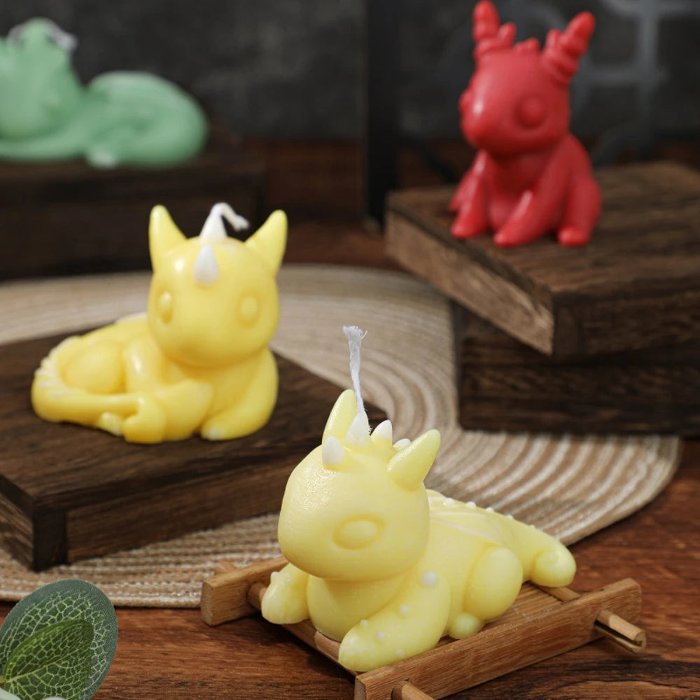 Cutie Dinosaur & Baby Sleep Shape Candle Moulds – Animal & Dragon Silicone Resin Moulds for Crafts - Image 3